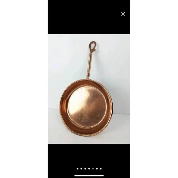 Copper Frying Skillet Engraving Paris Scene Decorative Flat Copper Hanging Pan - Picture 8 of 9